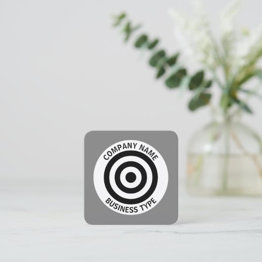 同心円 – グレー#7F7F7F スクエア名刺 (スタンド正面)