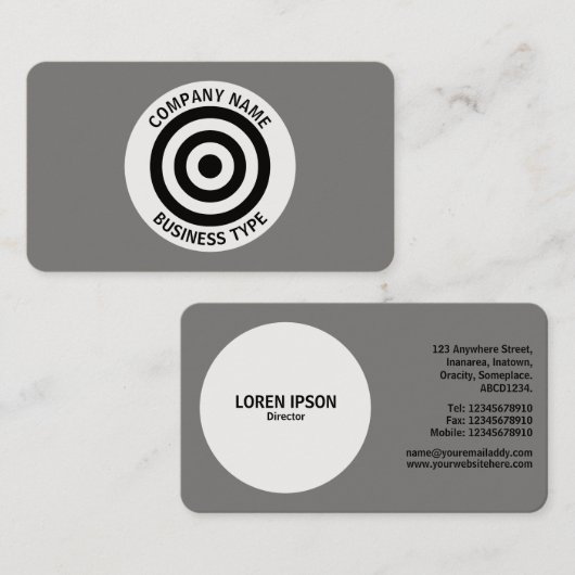 同心円 – グレー#7F7F7F 名刺 (正面/裏面)