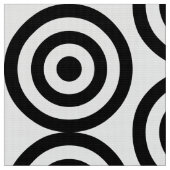 同心円-白の黒 ファブリック (クローズアップ)