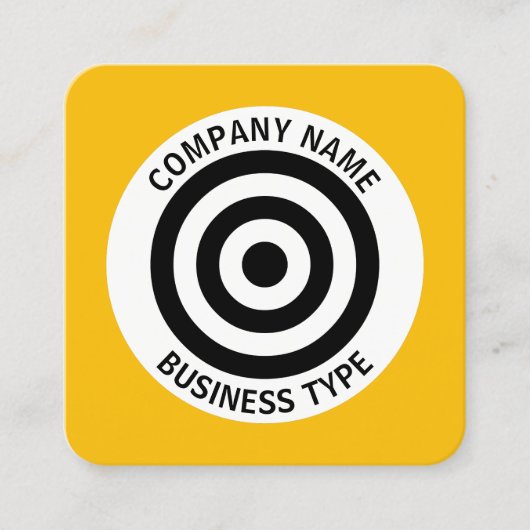 同心円 – 黄色#F8BC08 スクエア名刺 (正面)