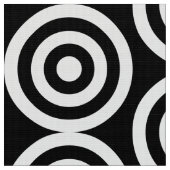 同心円 – 黒の上に白 ファブリック (クローズアップ)