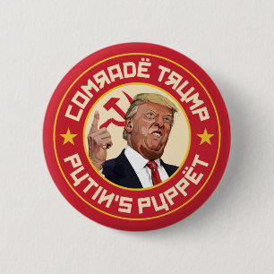 同志トランプ：プーチンの操り人形 – ソ連イラストレーション 缶バッジ