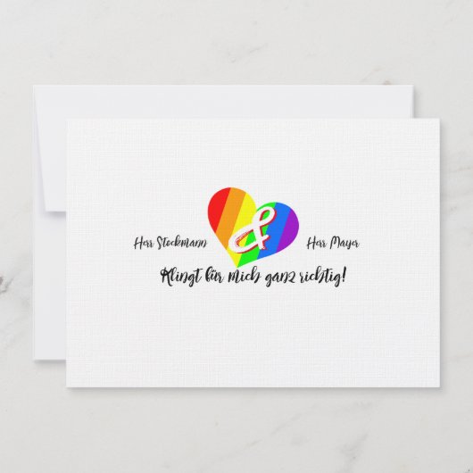 同性プロポーズ ウェディング 招待状 (裏面)