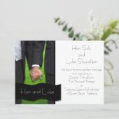 同性婚での二人の新郎の結婚発表 案内状 (スタンド正面)