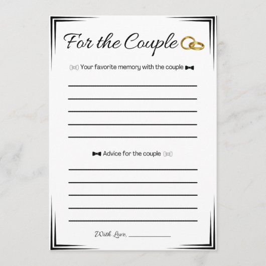 同性婚のウェディングシャワーゲーム、カップルに 招待状 (正面)