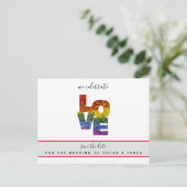 同性婚のセイヴ・ザ・デート ポストカード LOVE (スタンド正面)