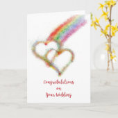 同性婚の結婚おめでとう（レズビアンまたはゲイ） カード (黄色い花)