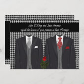 同性婚の結婚式招待状 ツートンとローズ 招待状 (正面/裏面)