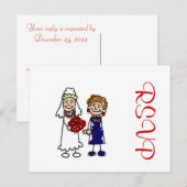 同性婚の花嫁　1人 インビテーションポストカード (正面/裏面)