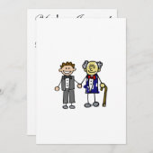 同性婚の若いまたは年配の白人またはアジア人のゲイの新郎 招待状 (正面/裏面)