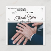 同性婚カップルの指輪をした手 エンクロージャーカード (正面)