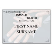 同性婚カップルの指輪をした手 テーブルナンバー (裏面)