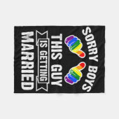 同性婚パーティー シャツ LGBT ゲイ プライド 新郎 花嫁 フリースブランケット (正面(横))