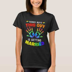 同性婚前パーティー LGBT ゲイ プライド 新婦 新郎 男性 Tシャツ