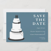 同性婚 ケーキ 青 LGBTQ ウェディング Save the Date セーブザデート (正面)