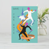 同性婚 ゲイの男性の結婚 保存日 by Slipperywindow 招待状 (スタンド正面)