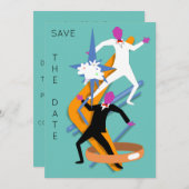 同性婚 ゲイの男性の結婚 保存日 by Slipperywindow 招待状 (正面/裏面)