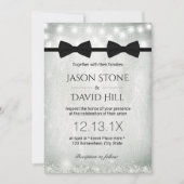 同性婚 ダブル ボウタイ ベビーズブレス 招待状 (正面)