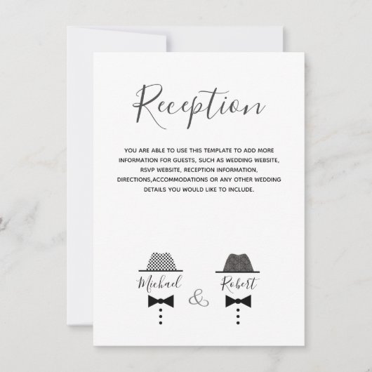 同性婚 黒と白のインフォメーションカード (正面)