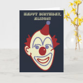 同性愛のレトロの気色悪いサーカスのピエロのバースデー・カード カード (黄色い花)