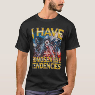 同性愛の傾向80sホラー海賊版懸命Skel Tシャツ
