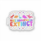 同性愛嫌悪が絶滅したLGBTの平等恐竜になる シール (正面)