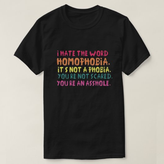 同性愛嫌悪という言葉は嫌いだ… Tシャツ (デザイン正面)