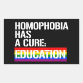 同性愛嫌悪は治療を持っている:教育 長方形シール (正面)