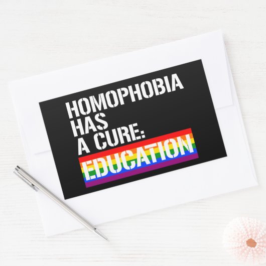 同性愛嫌悪は治療を持っている:教育 長方形シール (封筒)