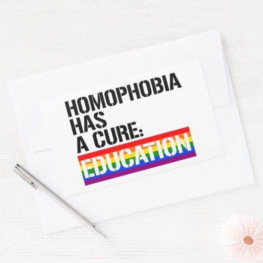 同性愛嫌悪は治療を持っている:教育 長方形シール (封筒)