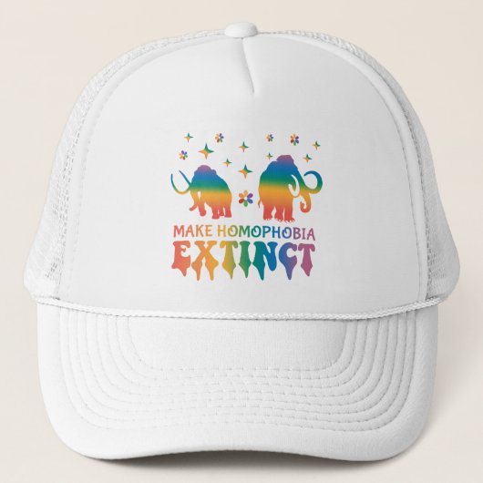 同性愛嫌悪を消滅させる – Rainbow Elephant LGBTQ キャップ (正面)