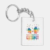同性愛嫌悪を消滅させる – Rainbow Elephant LGBTQ キーホルダー (正面左)