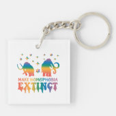 同性愛嫌悪を消滅させる – Rainbow Elephant LGBTQ キーホルダー (裏面)