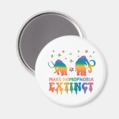 同性愛嫌悪を消滅させる – Rainbow Elephant LGBTQ マグネット (正面/裏面)