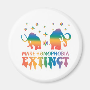 同性愛嫌悪を消滅させる – Rainbow Elephant LGBTQ マグネット