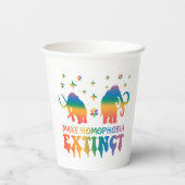 同性愛嫌悪を消滅させる – Rainbow Elephant LGBTQ 紙コップ (裏面)