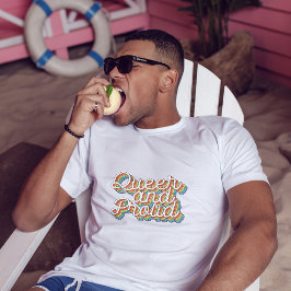 同性愛者と誇りを持ったレインボー旗レトロ美学'70 Tシャツ