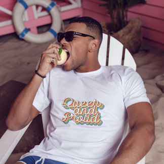 同性愛者と誇りを持ったレインボー旗レトロ美学'70 Tシャツ