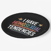 同性愛者の性癖があるLGBTQプライドレインボー ペーパープレート (アングル)