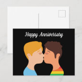 同性愛者の男性カップル 結婚記念日 ロマンチック LGBTQ ポストカード (正面/裏面)