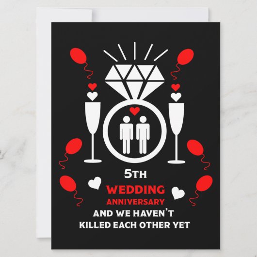 同性愛者の男性 5周年 結婚記念日 (正面)