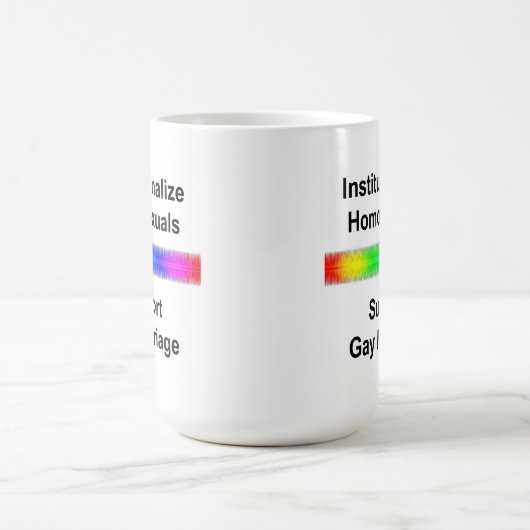 同性愛者を制度化…ゲイ結婚を支援 コーヒーマグカップ (中央)