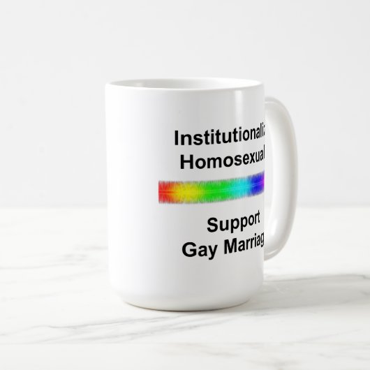 同性愛者を制度化…ゲイ結婚を支援 コーヒーマグカップ (正面右)