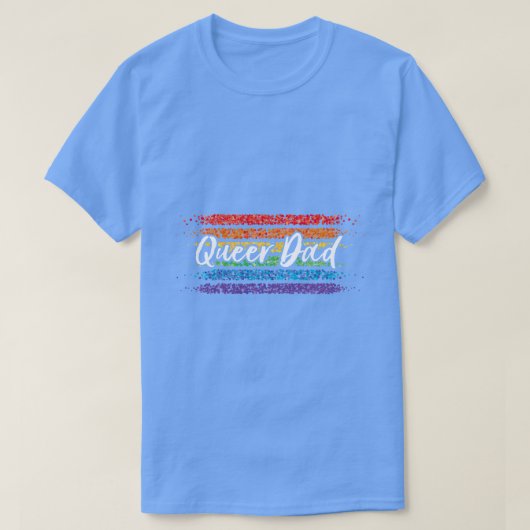 同性愛者パパダディーファーザーレインボーLGBTQ Tシャツ (デザイン正面)