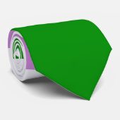 同性愛者パープルホワイトグリーンストライプのLGBT ネクタイ (ロール)