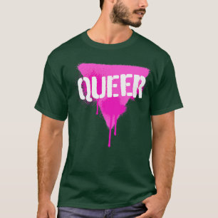 同性愛者ピンクトライアングルインパンク絵を描スプレイステンシルセント Tシャツ