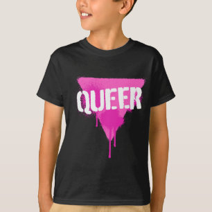 同性愛者ピンクトライアングルインパンク絵を描スプレイステンシルセント Tシャツ