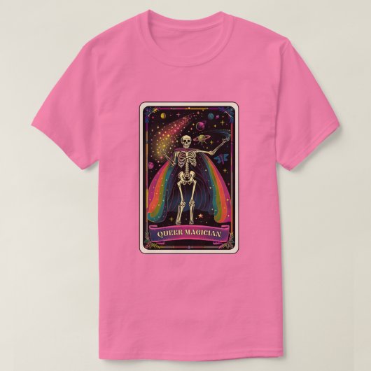 同性愛者マジシャンスケルトンタロット Tシャツ (デザイン正面)
