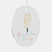 同性愛者レズビアンカップルのクリスマスオーナメント(黄色) メタルオーナメント (正面右)