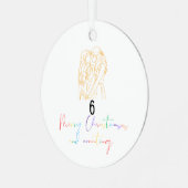 同性愛者レズビアンカップルのクリスマスオーナメント(黄色) メタルオーナメント (正面左)